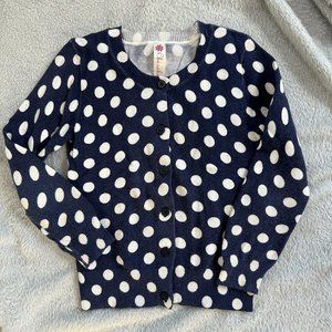 Cherokee Navy Blue with White Polka Dot Cardigan Sweater Sz 3T